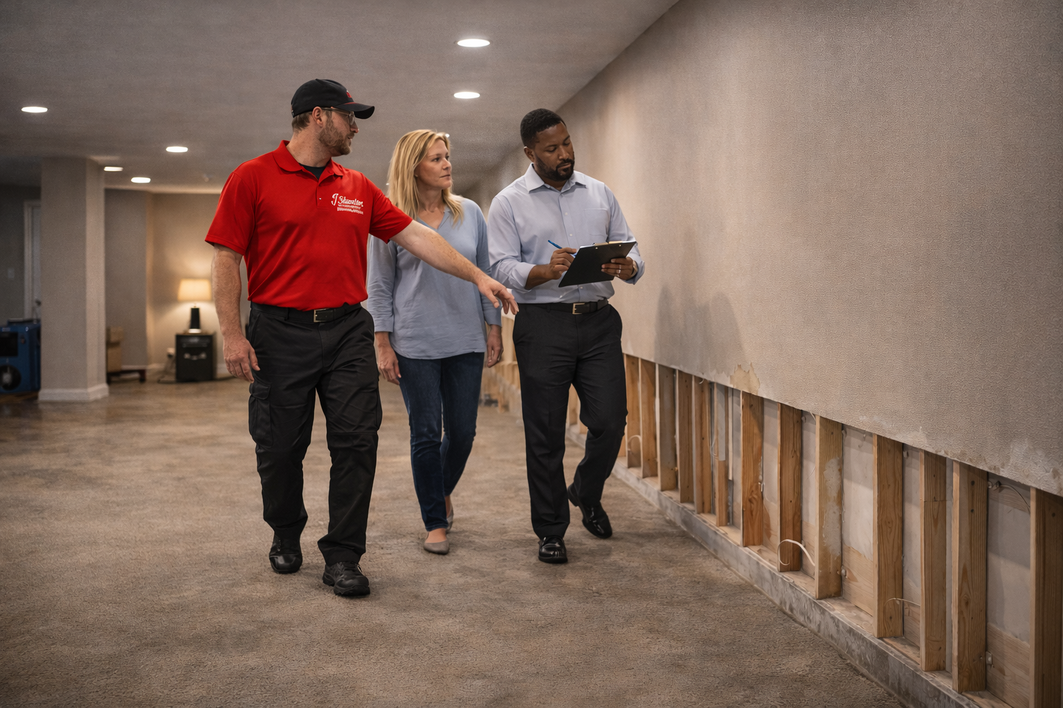 Water damage restoration work